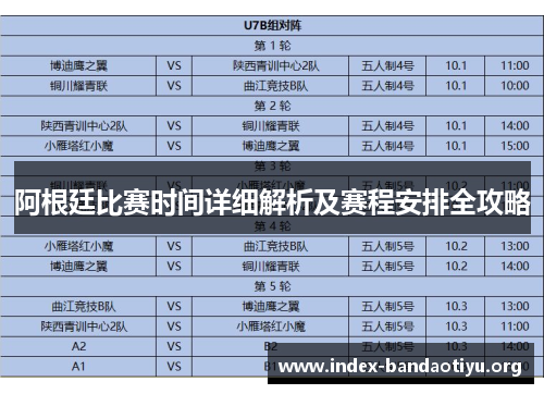 阿根廷比赛时间详细解析及赛程安排全攻略